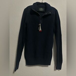 Buffalo David Bitton Men's Dark Blue Zip-Up Sweater medium NWT